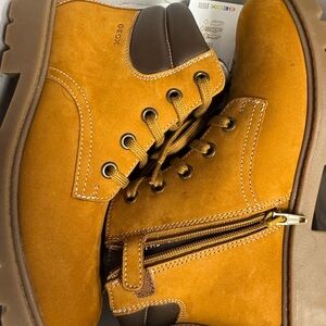 Geox Boy’s Tan Suede Lace-Up Casual Boots